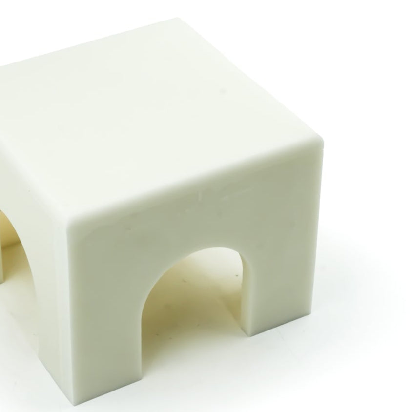 EA-COR034S Marble Stand – 14cm (L) × 14cm (W) × 11cm (H) – Elegant White Display Stand for Decor, Candles, or Ornaments