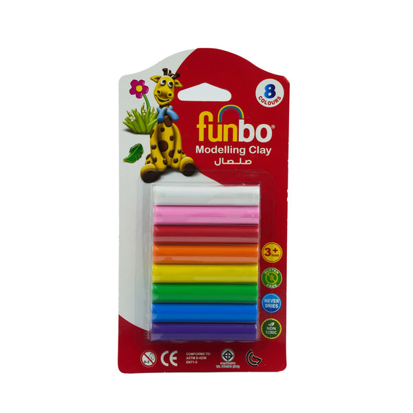 FO-MC-100-8 Funbo Modelling Clay – 8 Colours  – 100g