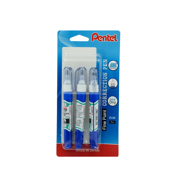 PE-ZL62-BS-03 Pentel Correction Pen – Fine Point – 3 x 7ml