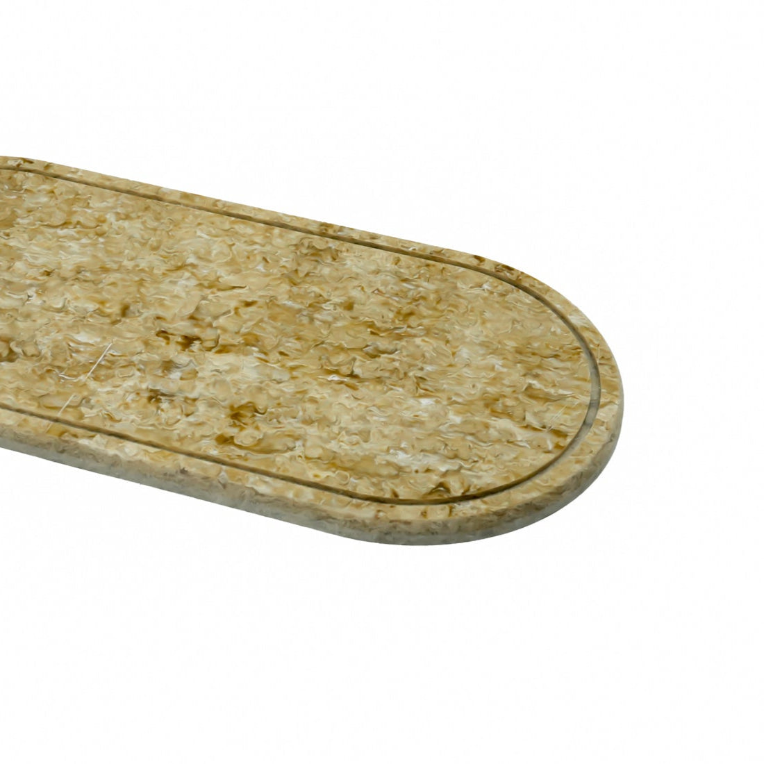 EA-COR008 Marble Tray – 38cm (L) × 18cm (W) – Elegant Beige Oval Tray for Serving, Organizing, or Decorative Display