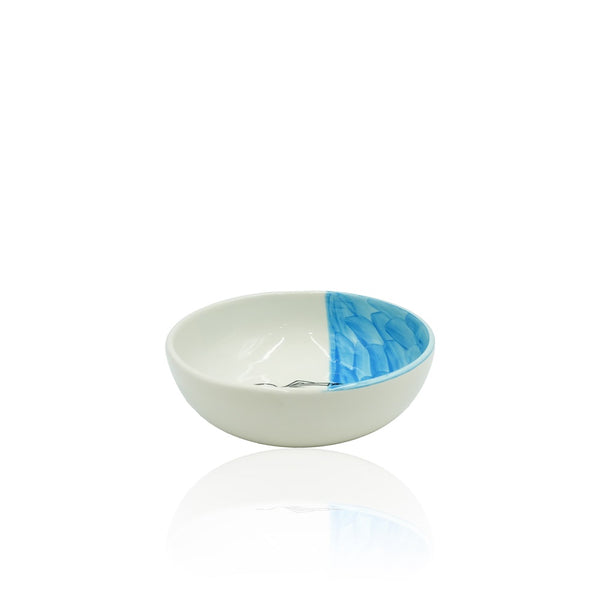 19-PB Ceramic Bowl Jasmine Sardine Blue, 7 Inches