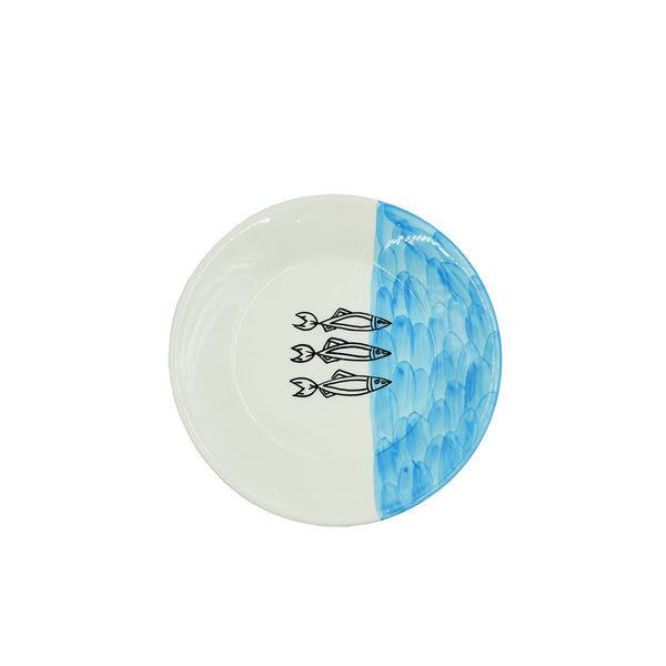 20-PB Ceramic Plate Royal Sardine Blue, 8 Inches