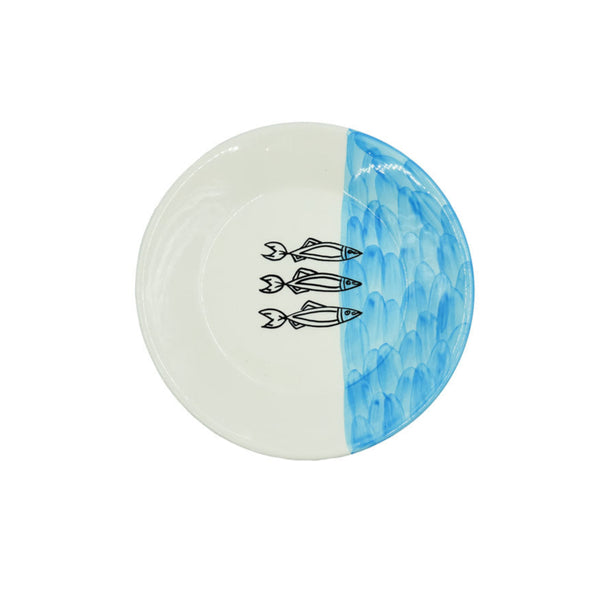 24-PB Ceramic Plate Royal Sardine Blue, 9 Inches