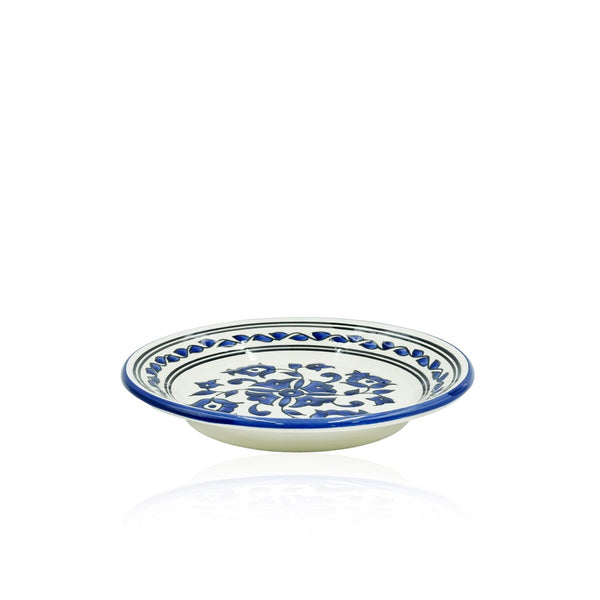 20-PB Ceramic Plate Royal Floral Blue, 8 Inches