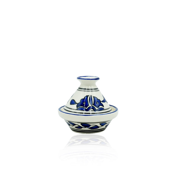 09-PB Ceramic  Tajine Art Culinaire Floral Blue, 9cm (H)