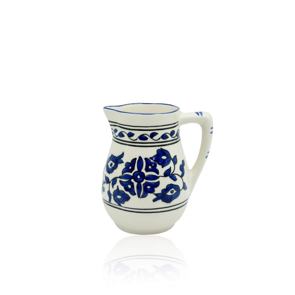 17-PB Ceramic Cruche Mug Floral Blue, 17cm (H)