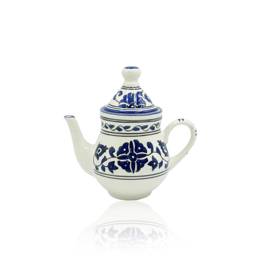 12-PB Ceramic Tea Pot Floral Blue, 23cm (H)