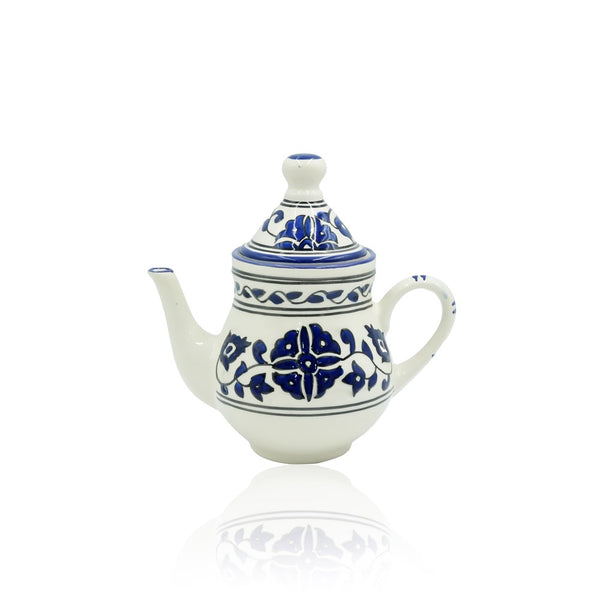12-PB Ceramic Tea Pot Floral Blue, 23cm (H)