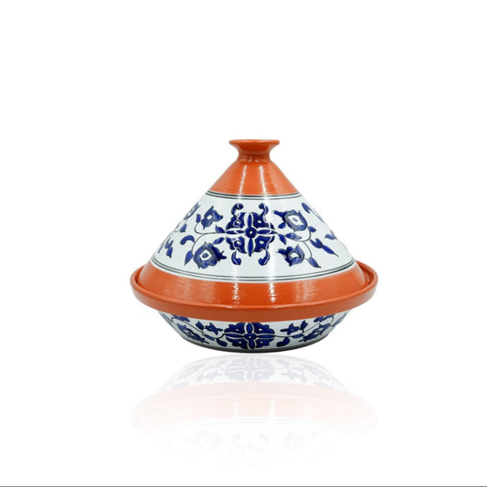 27-PT Ceramic Tajine Art  Culinaire Floral Blue, 11 Inches