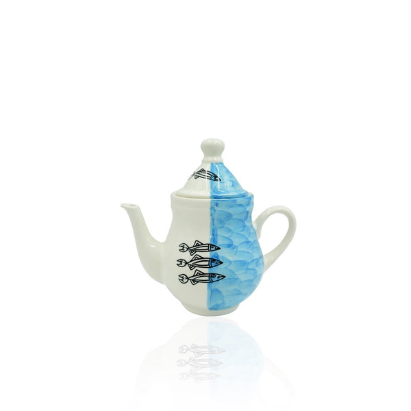 12-PB Ceramic Tea Pot Sardine Blue, 23cm (H)