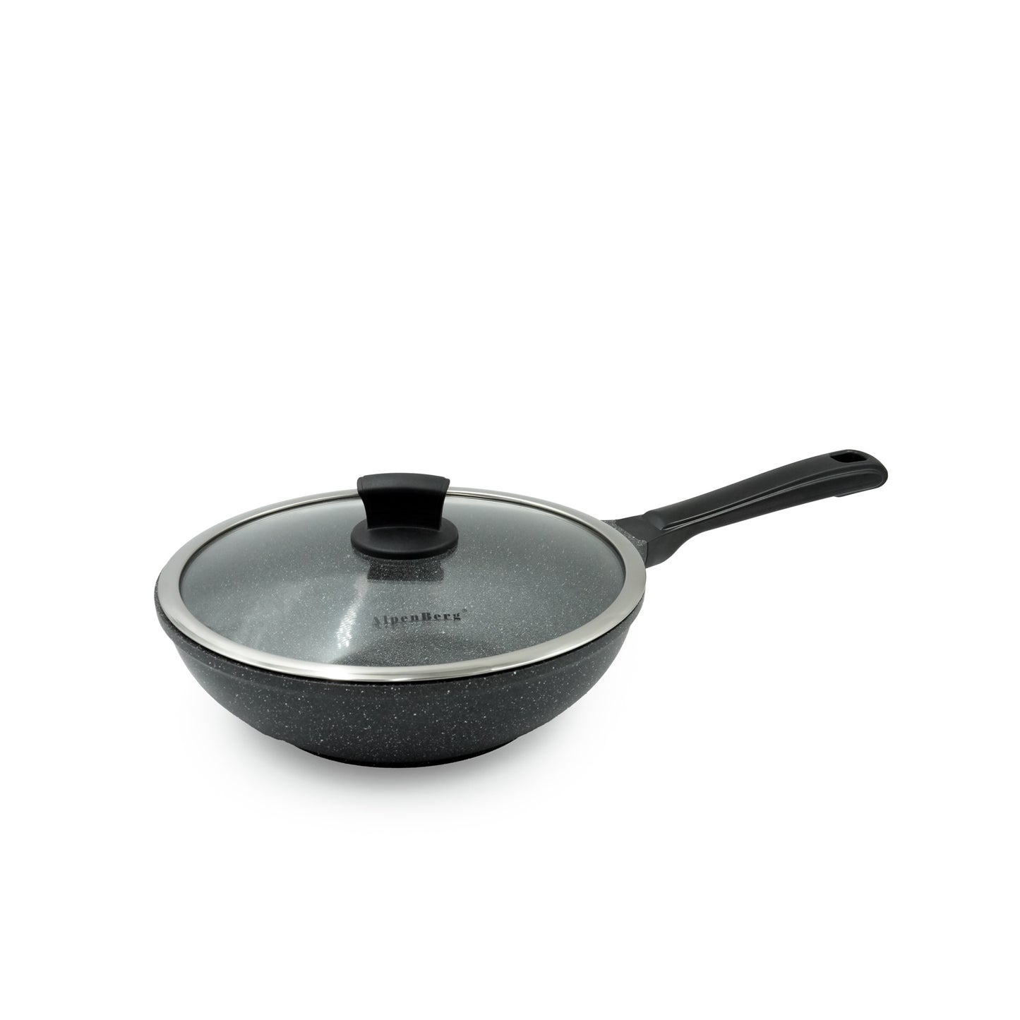 GV-320 Fry Pan – 28cm Non-Stick Granite Finish with Glass Lid – Deep Frying Pan for Searing, Stir-Frying, and Everyday Cooking