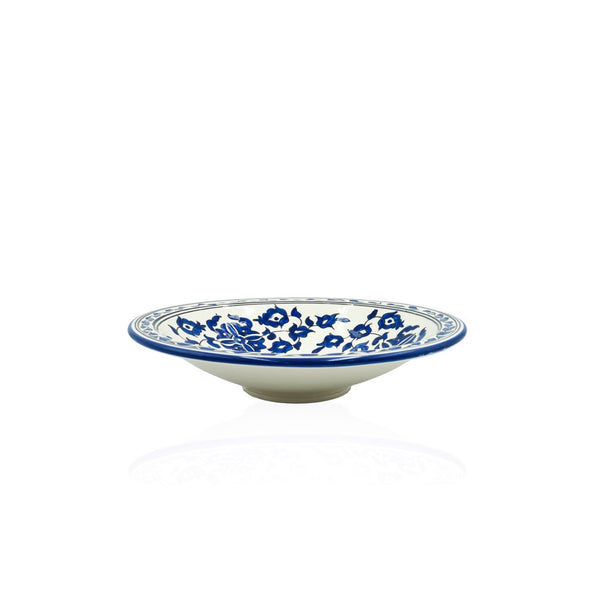 38-PB  Ceramic Round Plate Co Floral Blue, 14 Inches