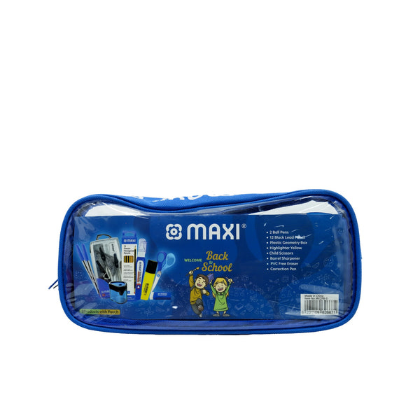 MXZPB-3 Maxi School Stationery Writing Kit – 8 Pieces with Pouch