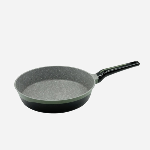 KC-82 Fry Pan 28cm – Non-Stick Green Granite Finish Aluminum Frying Pan with Ergonomic Handle for Everyday Cooking
