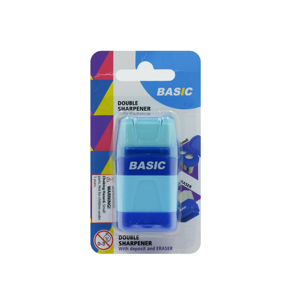 SH-999 Basic Double Sharpener with Eraser – 1 Piece
