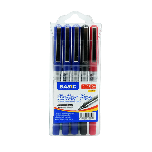 BAS-5109 Basic Roller Pen – 5 Pieces – 0.7mm Tip