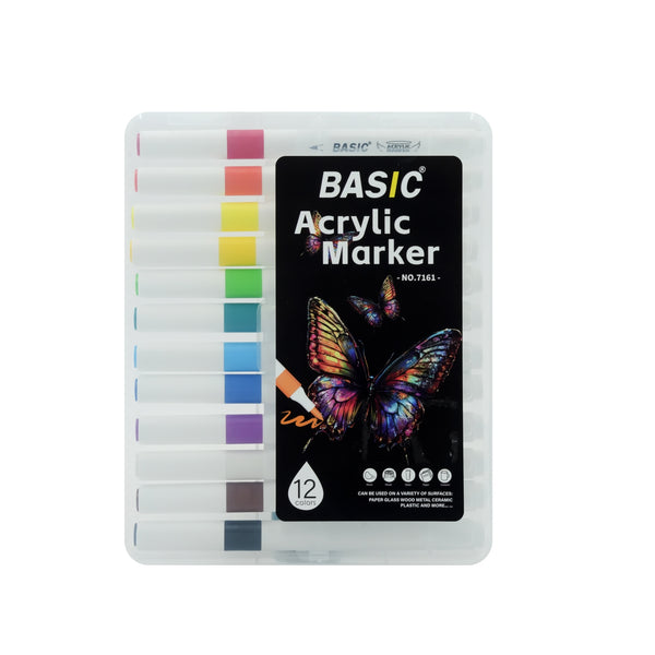7161 Basic Acrylic Marker Metallic – 12 Colours