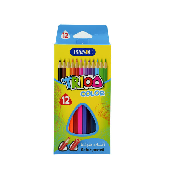 BAS-2020 Basic Colour Pencils – 12 Pieces – Triangular Grip