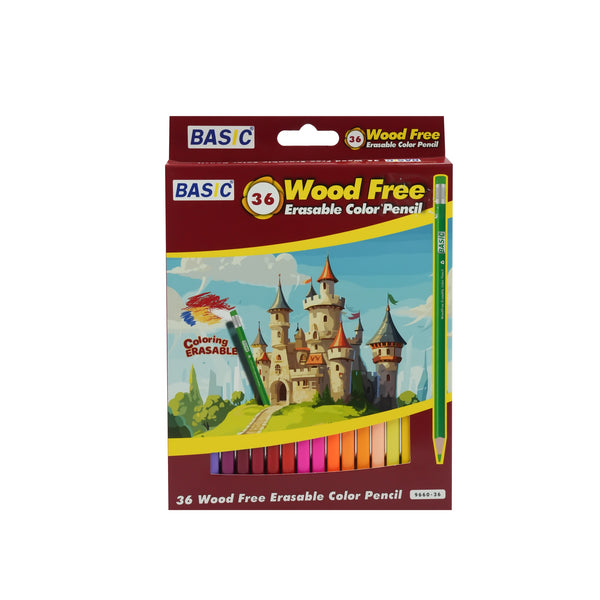 9660-36 Basic Colour Pencils – 36 Colours – Wood-Free & Erasable