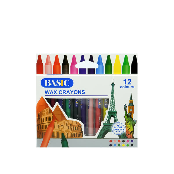 8310 Basic Wax Crayons – 12 Colours – Smooth & Vibrant Colouring