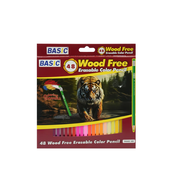 9660-48 Basic Colour Pencils – 48 Colours – Wood-Free & Erasable