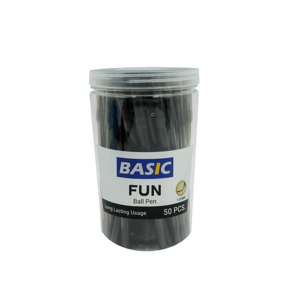 80115 Basic Fun Ball Pen – 50 Pieces – Black – 1.0mm Tip