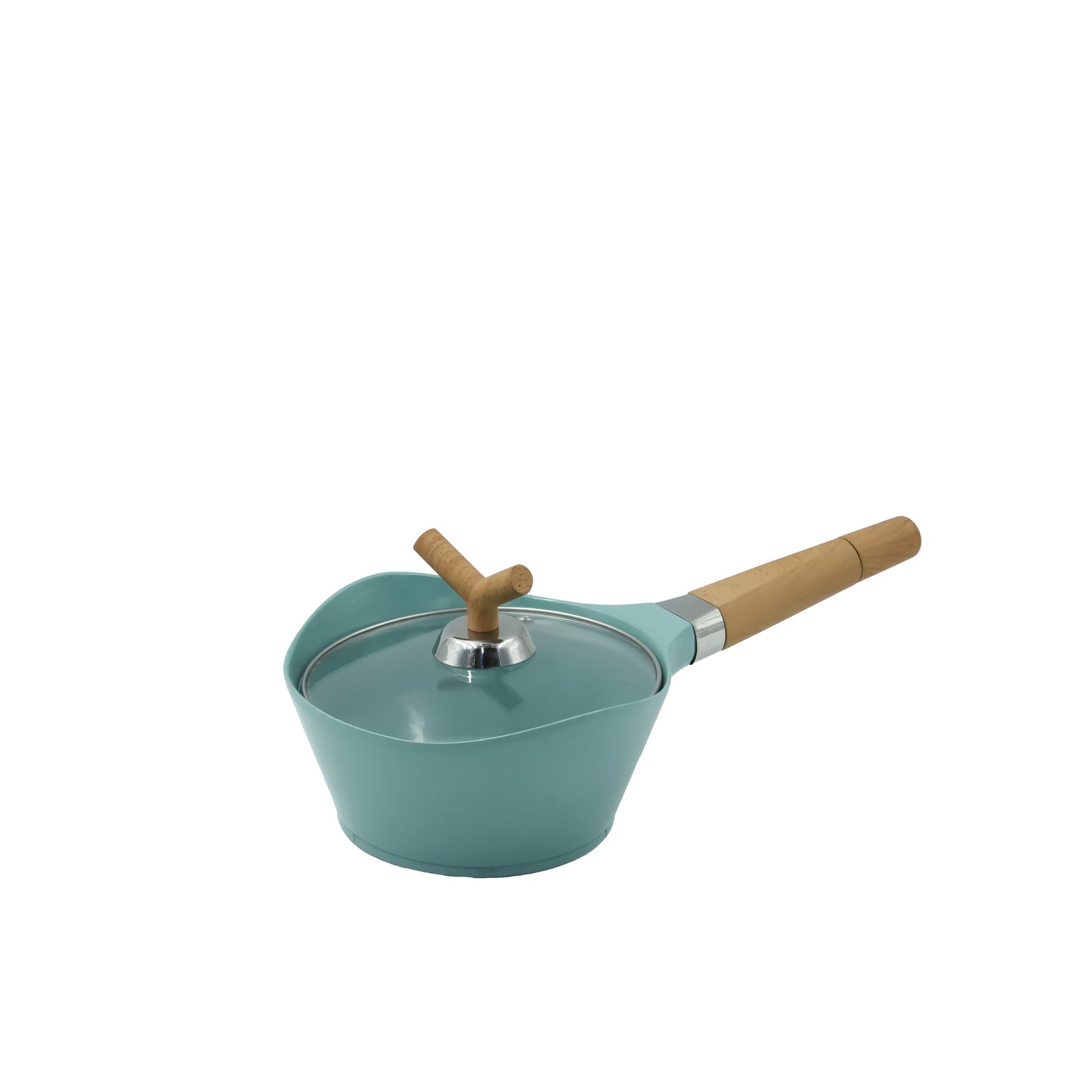 92482-01 Cookware Set – 15-Piece Non-Stick Aluminum Cookware with Wooden-Style Handles and Glass Lids