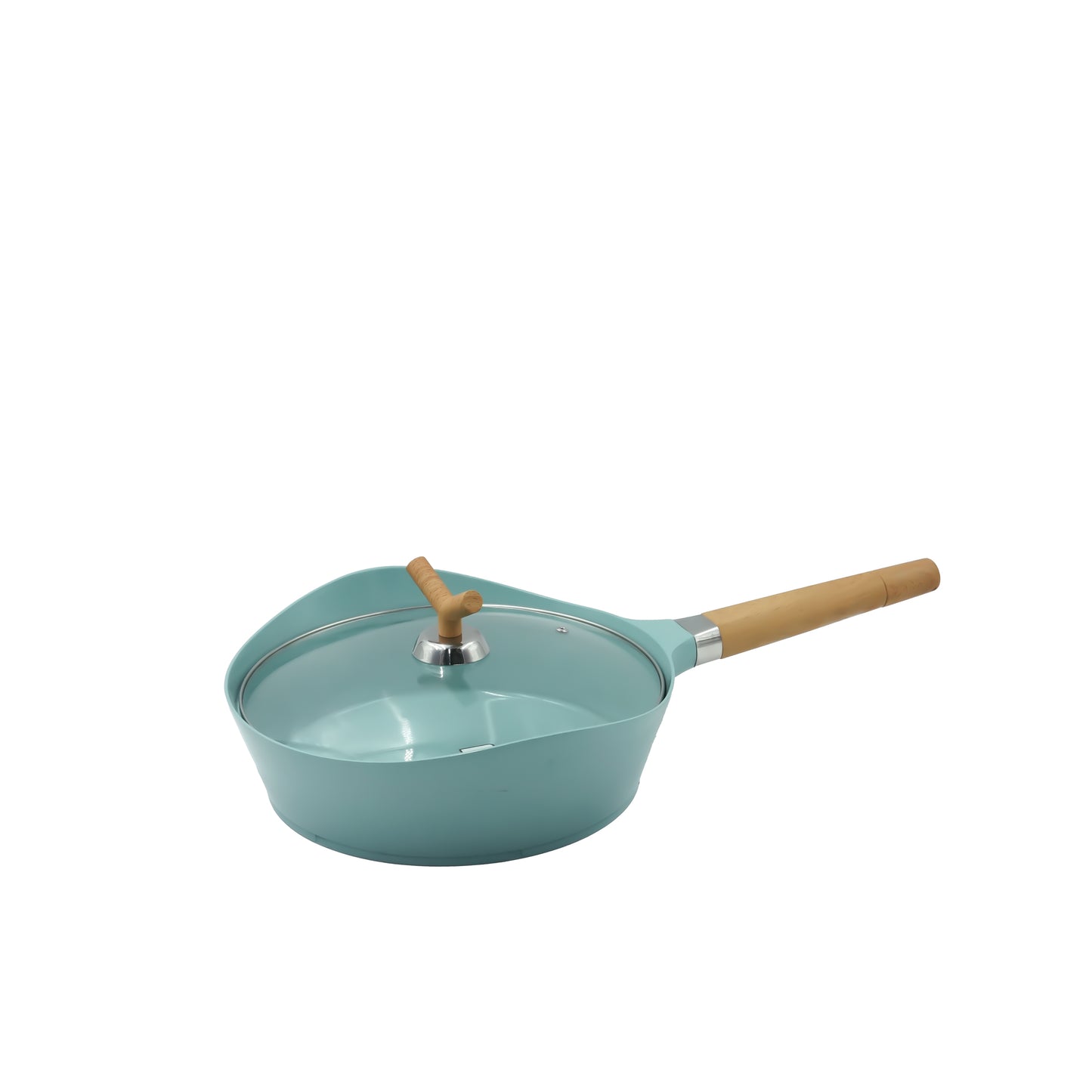 92482-01 Cookware Set – 15-Piece Non-Stick Aluminum Cookware with Wooden-Style Handles and Glass Lids