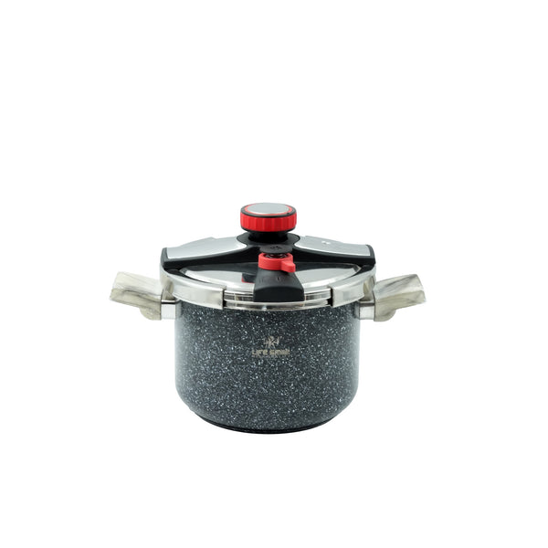 304 S/S Pressure Cooker – Durable Stainless Steel Design with Granite Coating and Safety Lock Mechanism