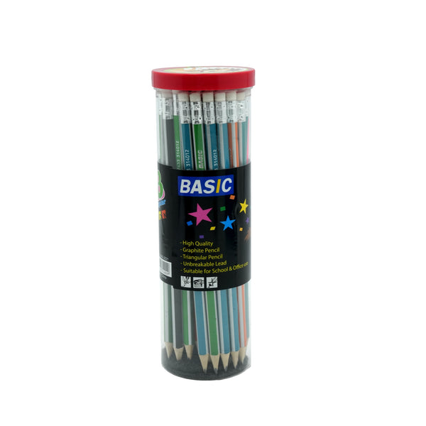 BAS-2021/32 Neon Basic Pencil – HB – Triangular – 48 Pieces