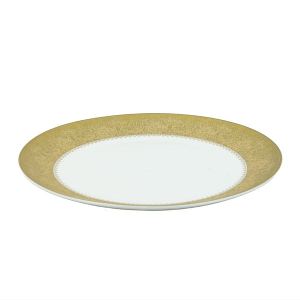 MK-381 Ceramic Plate – 30cm Diameter – Elegant Gold Rim Design for Sophisticated Dining