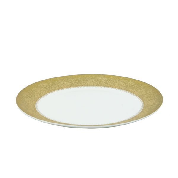 MK-380 Ceramic Plate – 26cm Diameter – Elegant Gold Rim Design for Luxurious Dining