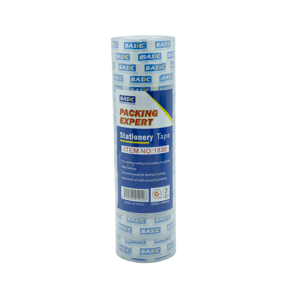 1830 Basic Crystal Clear Stationery Tape – 10 Pieces
