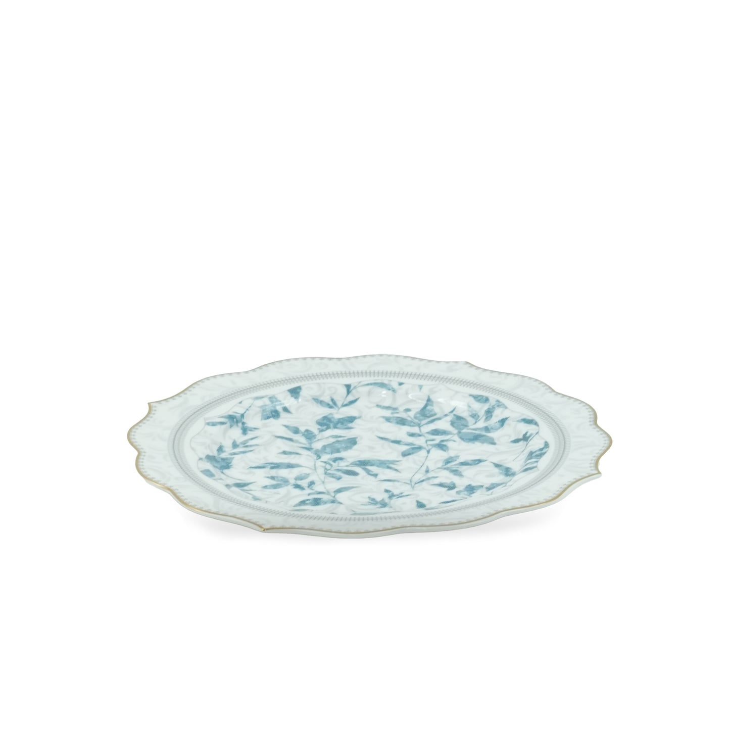 GP-61 Elegant Floral Gold Rim Ceramic Dinnerware – Available in Dinner Plate, Soup Plate, Dessert Plate, and Bowl