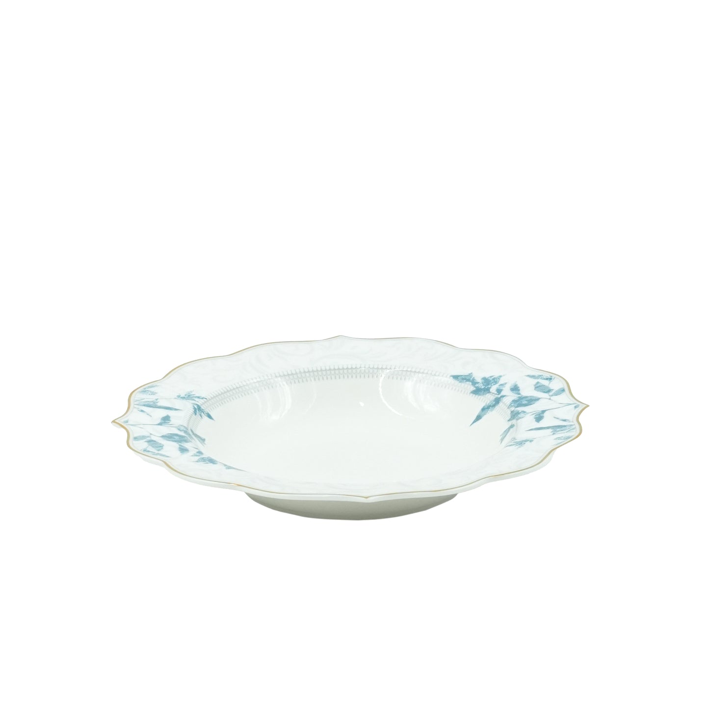GP-61 Elegant Floral Gold Rim Ceramic Dinnerware – Available in Dinner Plate, Soup Plate, Dessert Plate, and Bowl