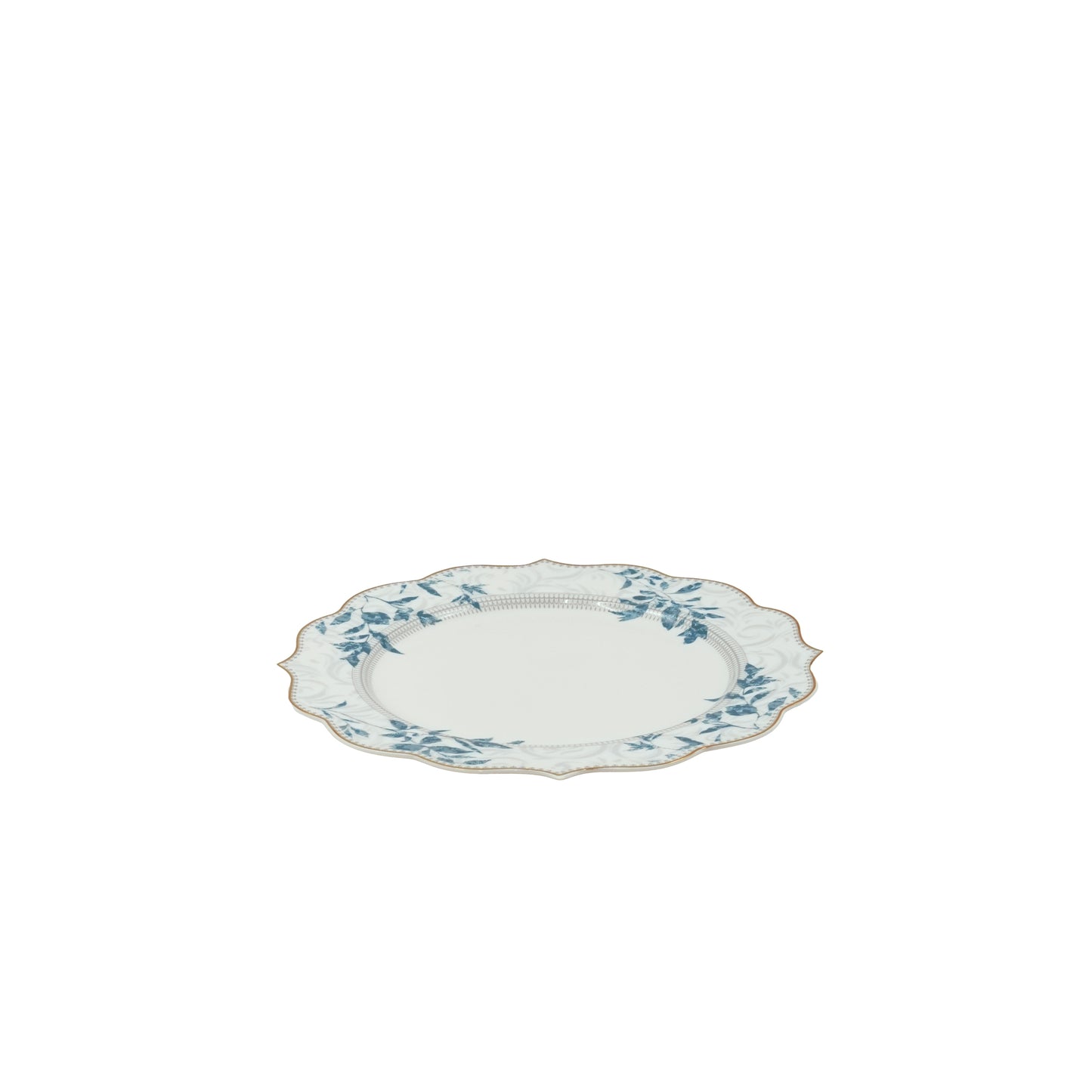 GP-61 Elegant Floral Gold Rim Ceramic Dinnerware – Available in Dinner Plate, Soup Plate, Dessert Plate, and Bowl