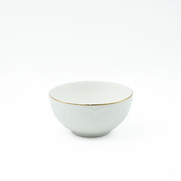 RM-426 Ceramic Bowl – 5.5 Inches – Elegant White with Gold Rim Design