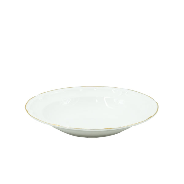 RM-423 Ceramic Soup Plate – 8.75 Inches – Elegant White with Gold Rim Design