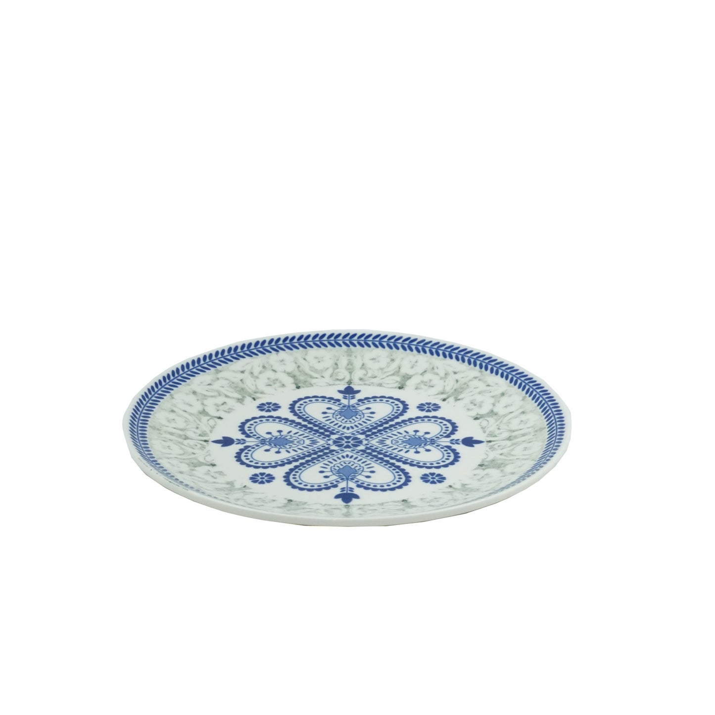 D7 Drop Porcelain Service Plate – 25.5cm – Elegant Blue & White Floral Design