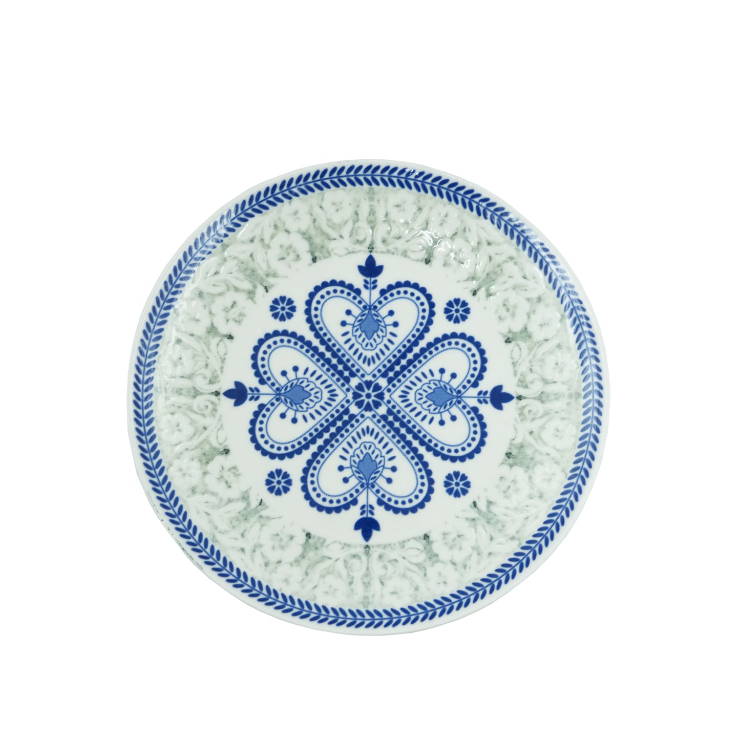D7 Drop Porcelain Service Plate – 25.5cm – Elegant Blue & White Floral Design