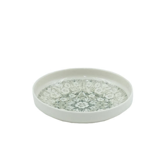 D7 Lyon Porcelain Deep Plate – 20cm – Elegant Floral Marble Design