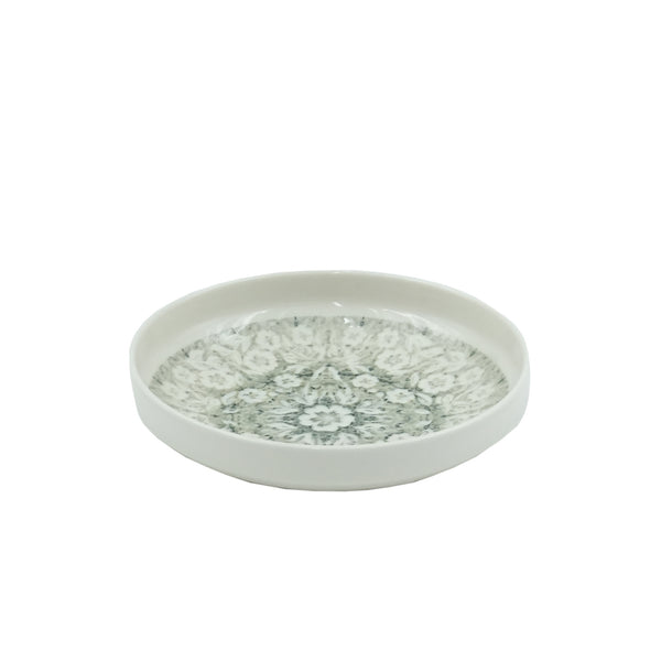 D7 Lyon Porcelain Deep Plate – 20cm – Elegant Floral Marble Design
