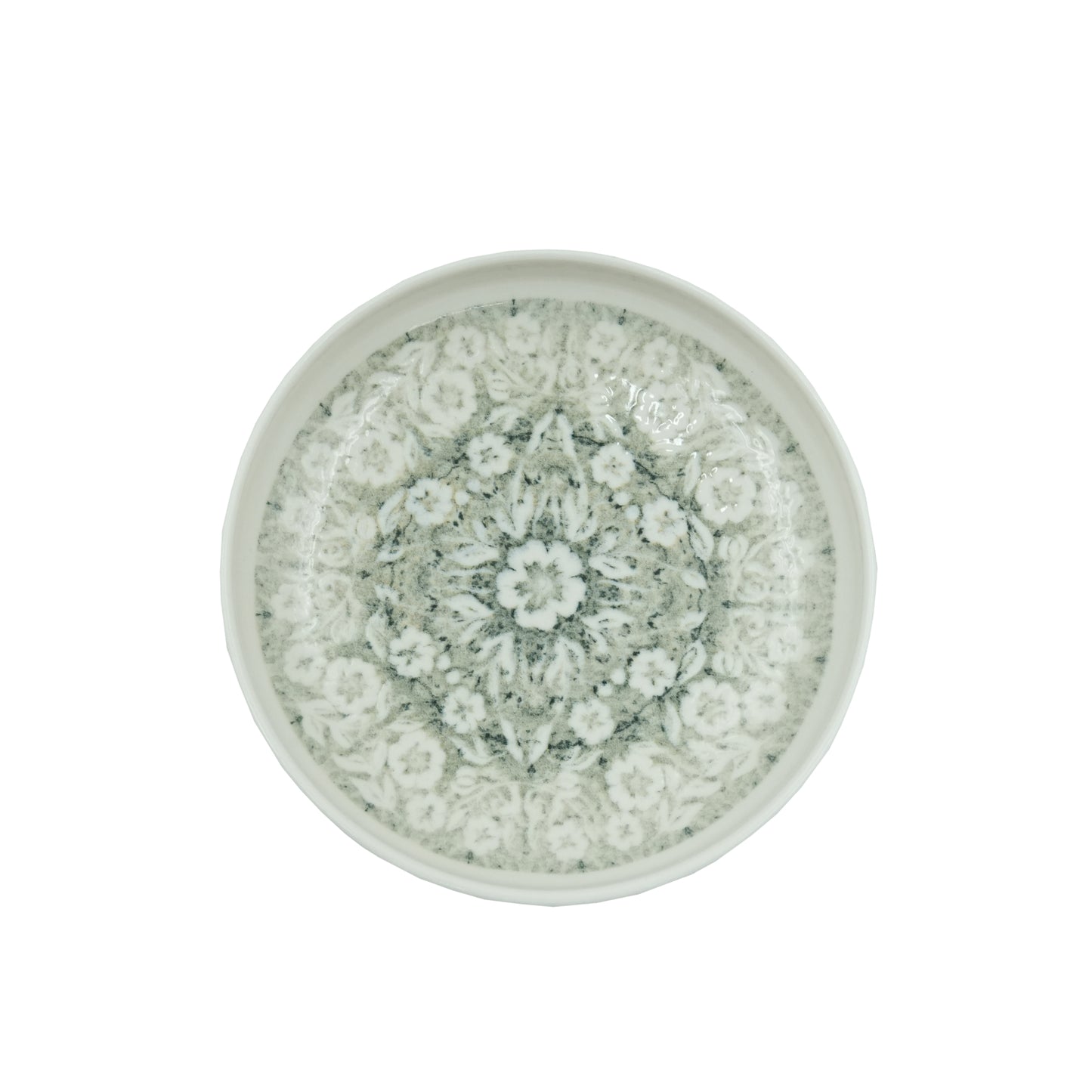 D7 Lyon Porcelain Deep Plate – 20cm – Elegant Floral Marble Design
