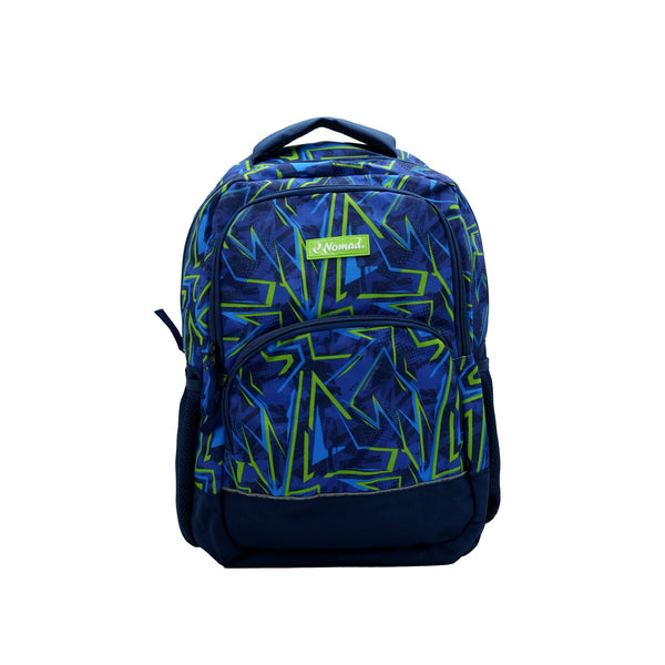 ND-SB-25BP18-SPK School Bag – 18" Blue & Green Spark Pattern Design