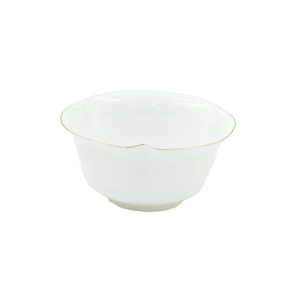 SC3875 Bowl with Gold Line – 5.25 Inches – Elegant White Porcelain with Gold Rim Design