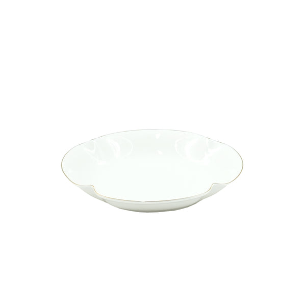 SC3874 Soup Plate with Gold Line – 8.5 Inches – Elegant White Porcelain with Gold Rim Design