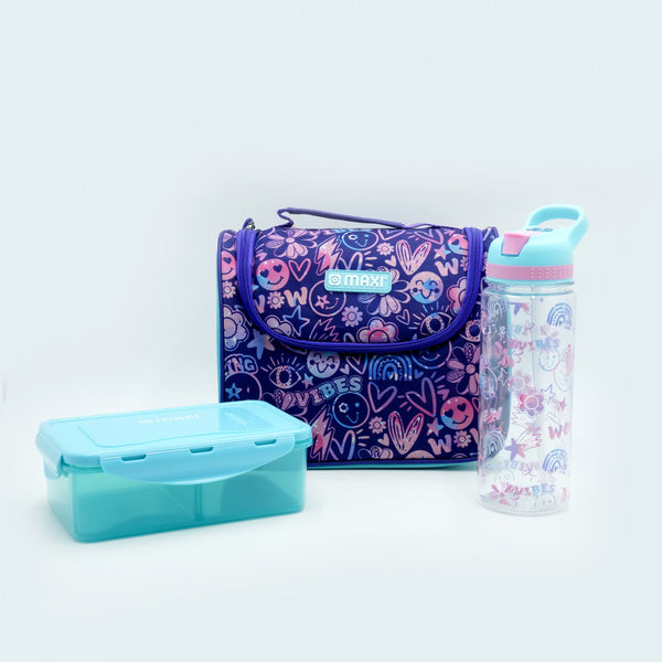 MX-LBS-CY Maxi Lunch Bag Set – 3 Piece Cyan Design