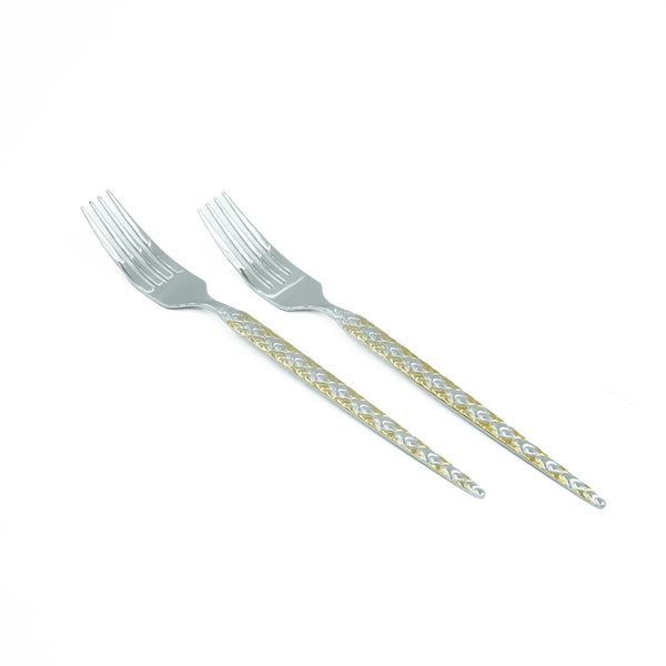97741-03 Stainless Fork 6-Piece Set - Gold and Silver, 16cm