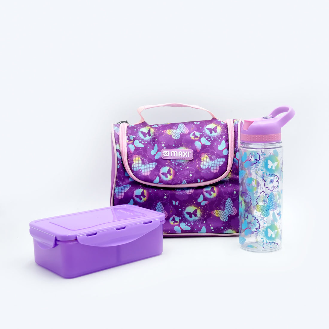 MX-LBS-PL Maxi Lunch Bag Set – 3 Piece Purple Design