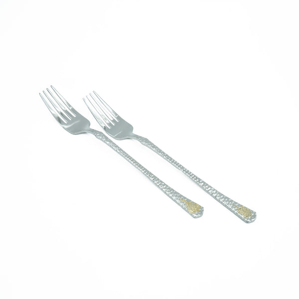 97746-10 Stainless Fork 6-Piece Set - Gold and Silver, 16cm